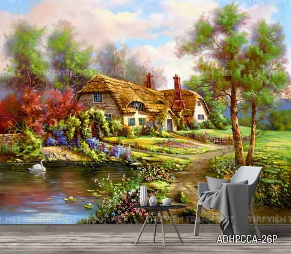 Tranh dán tường phố cổ Châu Âu