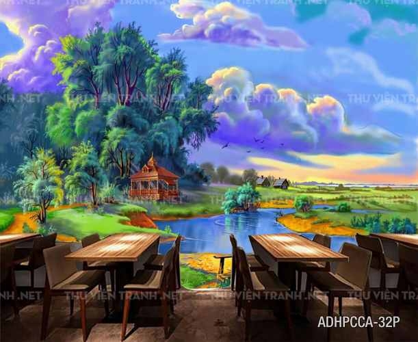 Tranh dán tường phố cổ Châu âu