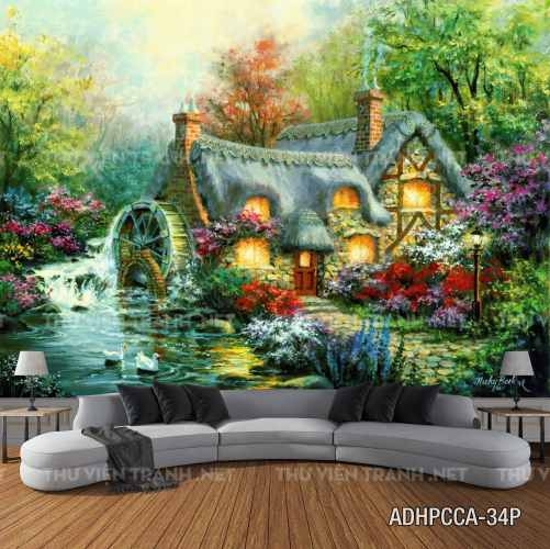 Tranh dán tường phố cổ Châu âu