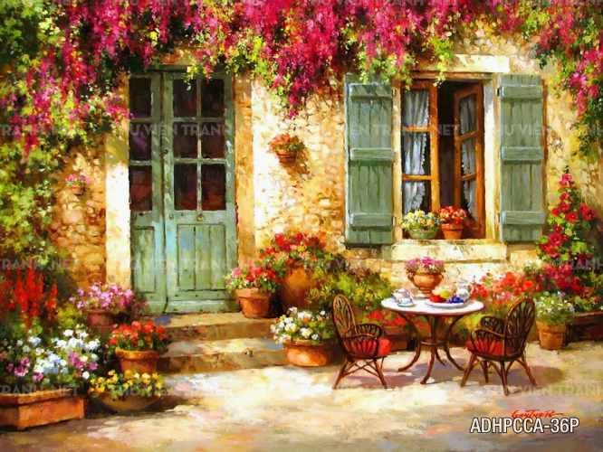 Tranh dán tường phố cổ Châu âu