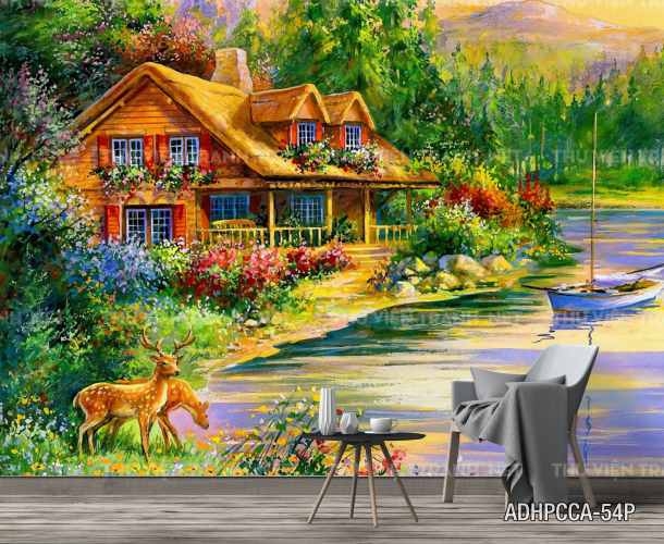 Tranh dán tường phố cổ Châu âu