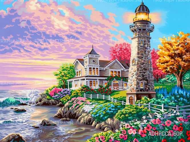 Tranh phố cổ Châu âu trang trí tường