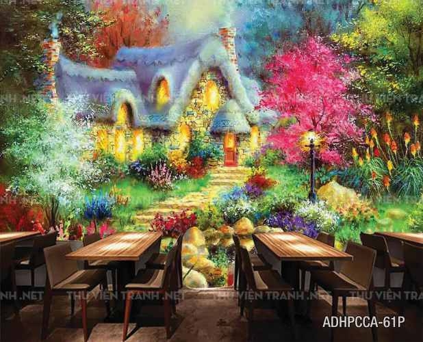 Tranh phố cổ Châu âu trang trí tường