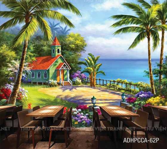 Tranh phố cổ Châu âu trang trí tường