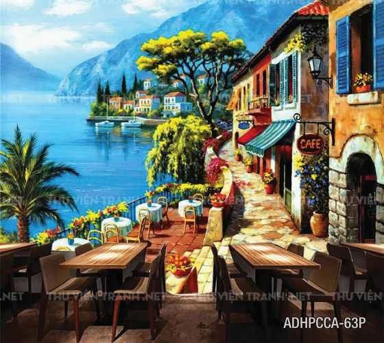 Tranh phố cổ Châu âu trang trí tường