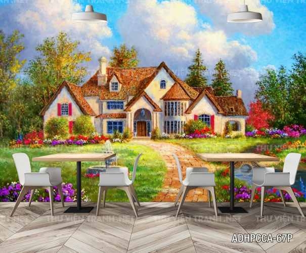 Tranh phố cổ Châu âu trang trí tường
