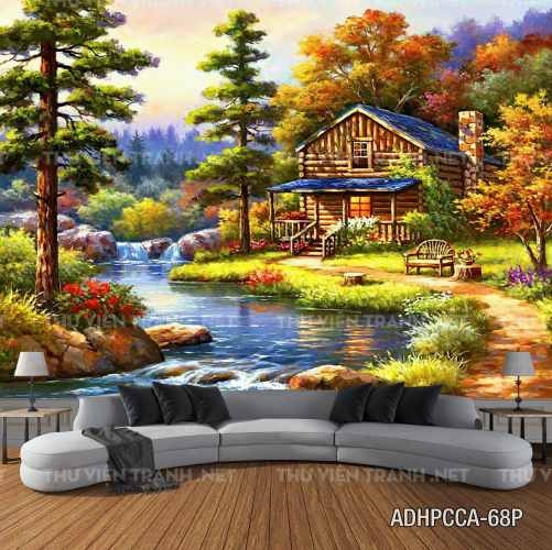 Tranh phố cổ Châu âu trang trí tường