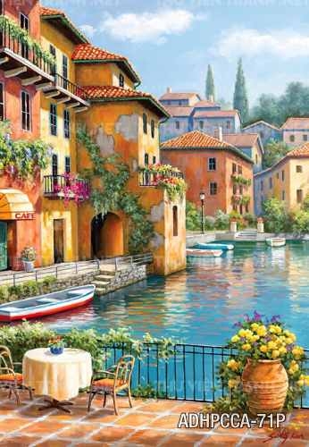 Tranh phố cổ Châu âu trang trí tường