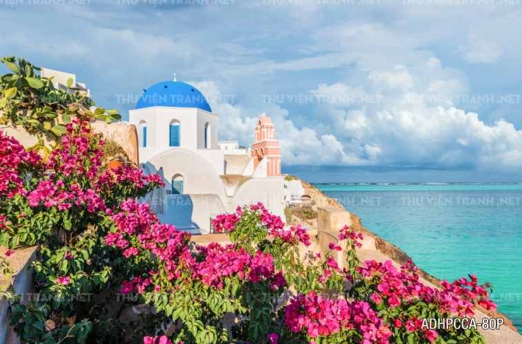 Tranh phố cổ Châu âu trang trí tường
