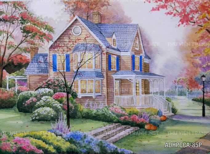 Tranh phố cổ Châu âu trang trí tường