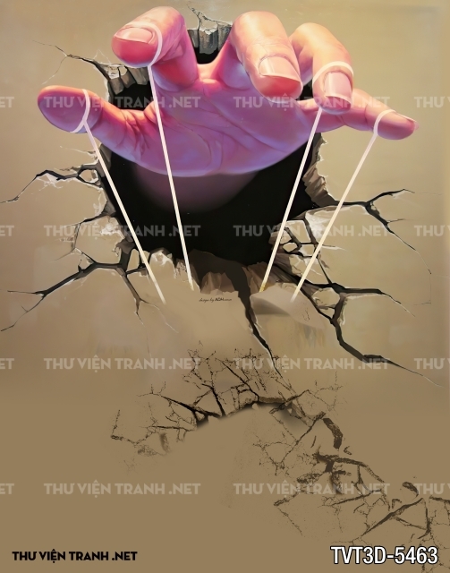 Tranh dán tường 3D đôi bàn tay