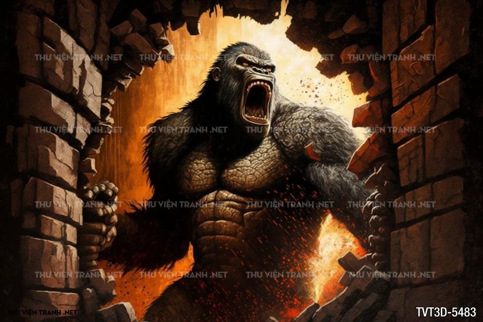 Tranh dán tường 3D Kingkong