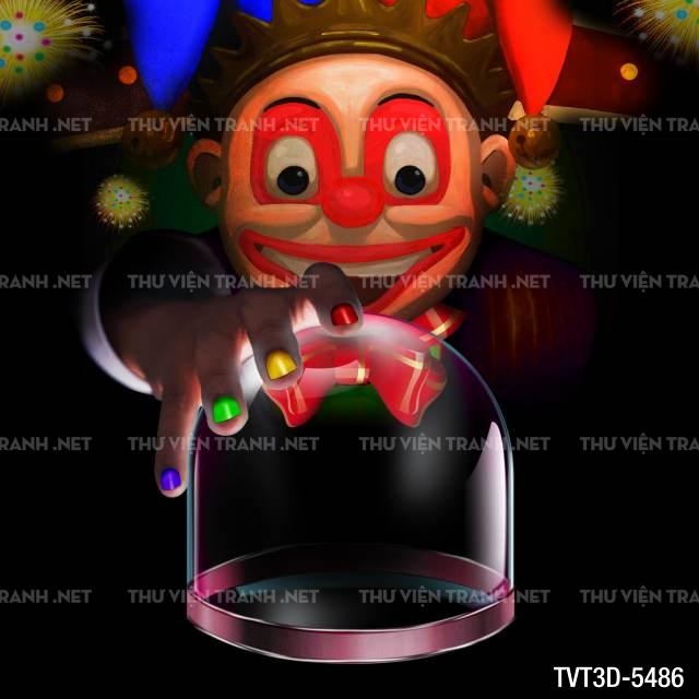 Tranh dán tường 3D chú hề