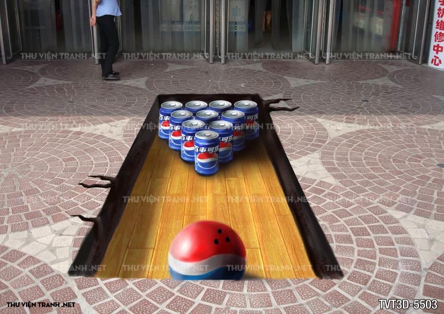 Tranh dán tường 3D bia
