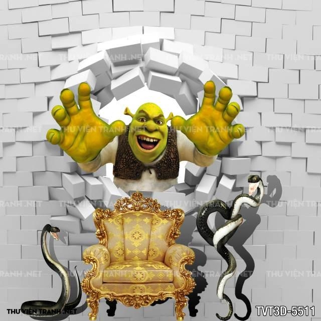 Tranh dán tường 3D  shrek