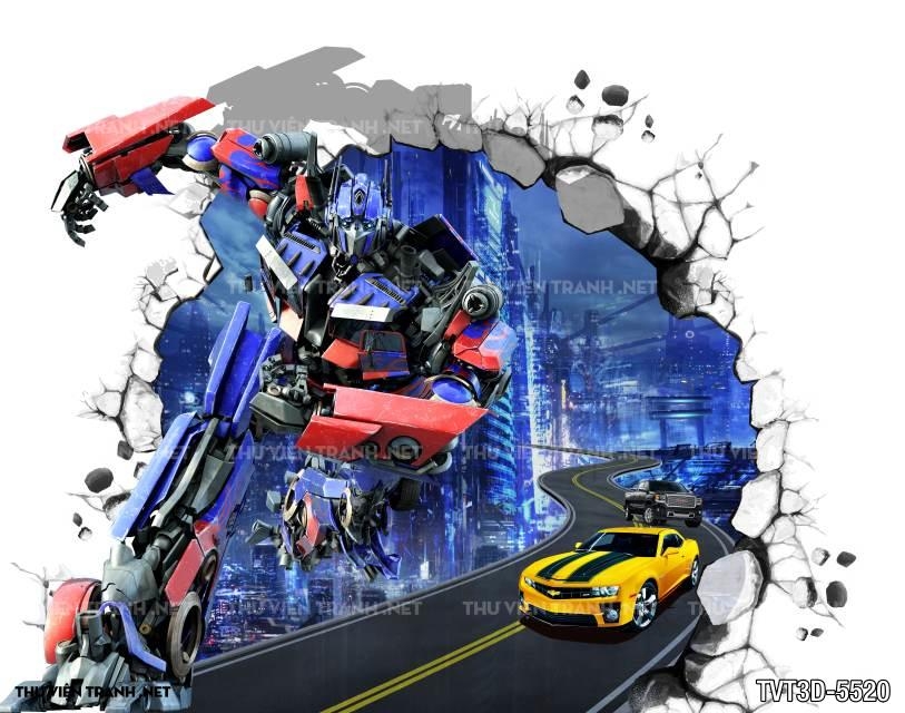 Tranh dán tường 3D người sắt