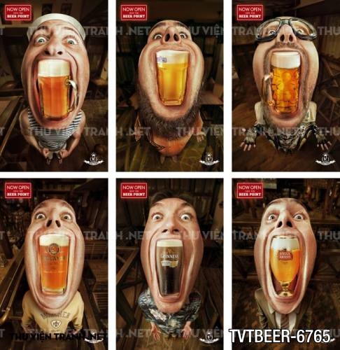 Tranh Quán Beer- tranh dán tường quán Bia