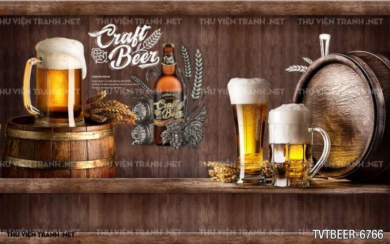 Tranh Quán Beer- tranh dán tường quán Bia