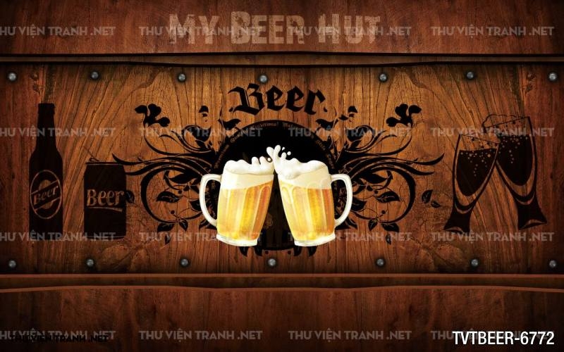 Tranh Quán Beer- tranh dán tường quán Bia