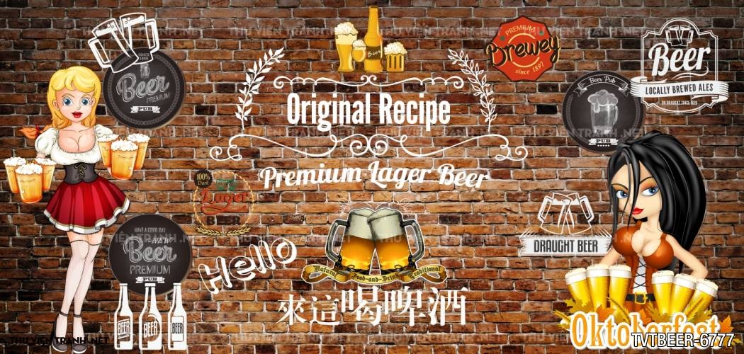 Tranh Quán Beer- tranh dán tường quán Bia