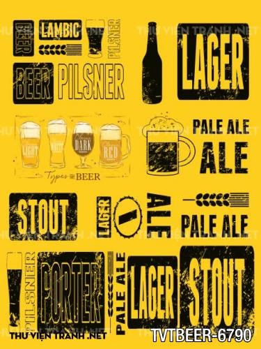 Tranh Quán Beer- tranh dán tường quán Bia