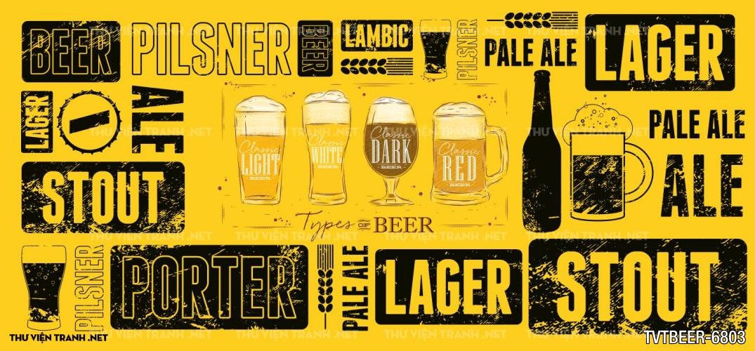 Tranh Quán Beer- tranh dán tường quán Bia