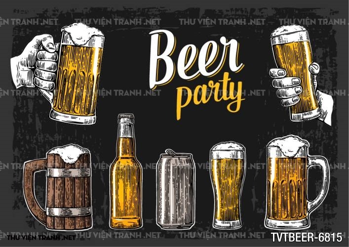 Tranh Quán Beer- tranh dán tường quán Bia