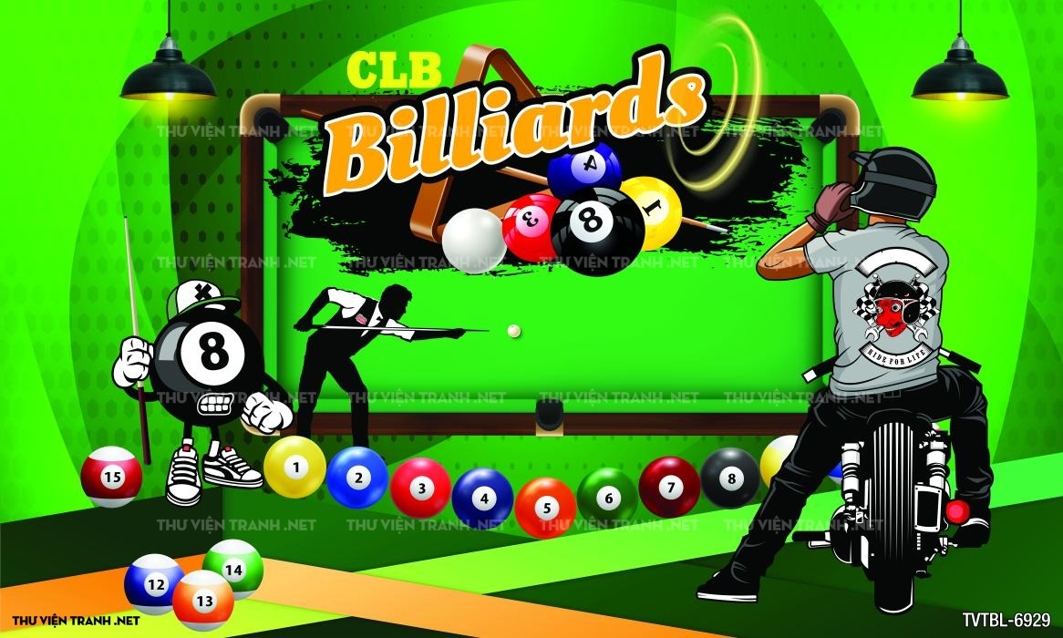 Tranh Bida- Billiards- quán Bi-A