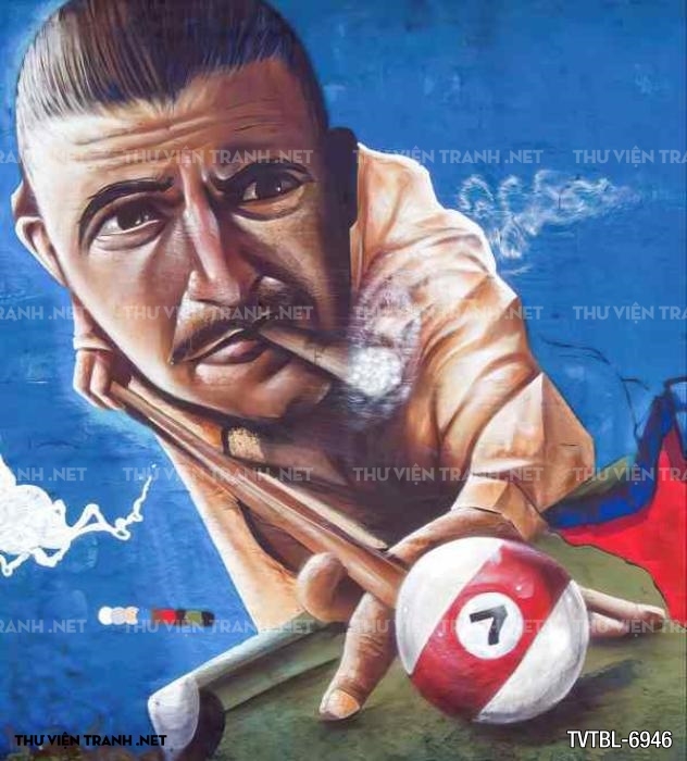 Tranh Bida- Billiards- quán Bi-A
