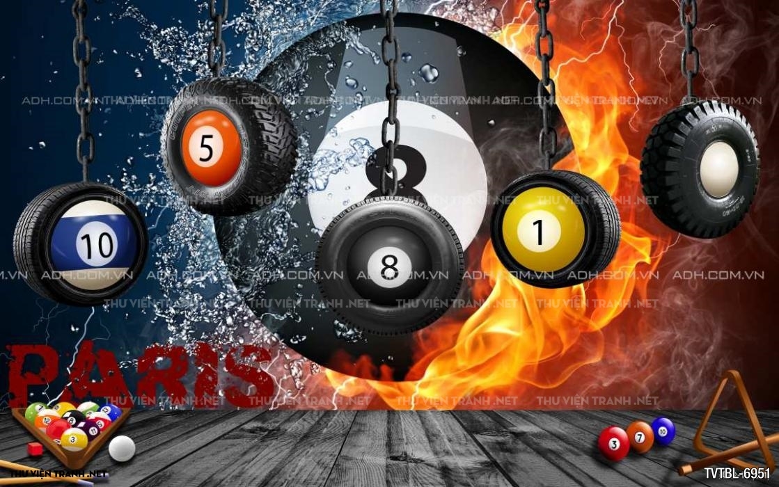 Tranh Bida- Billiards- quán Bi-A