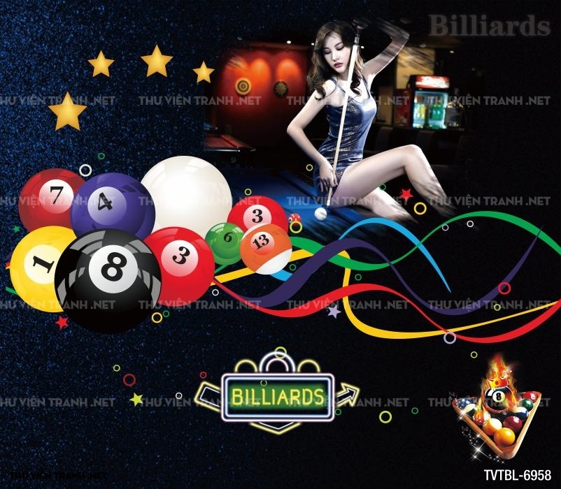 Tranh Bida- Billiards- quán Bi-A