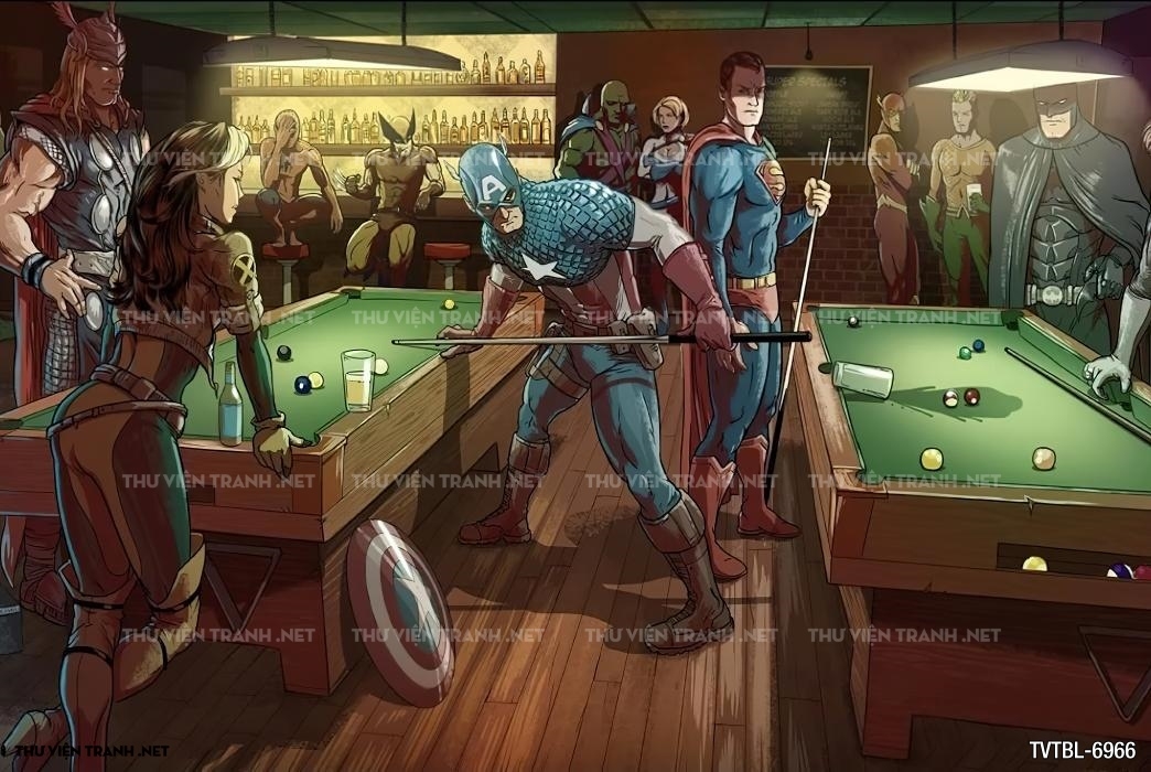 Tranh Bida- Billiards- quán Bi-A