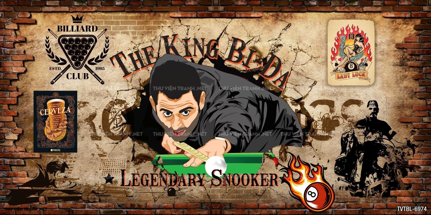 Tranh Bida- Billiards- quán Bi-A
