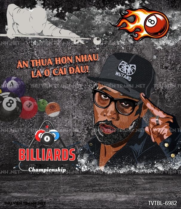 Tranh Bida- Billiards- quán Bi-A