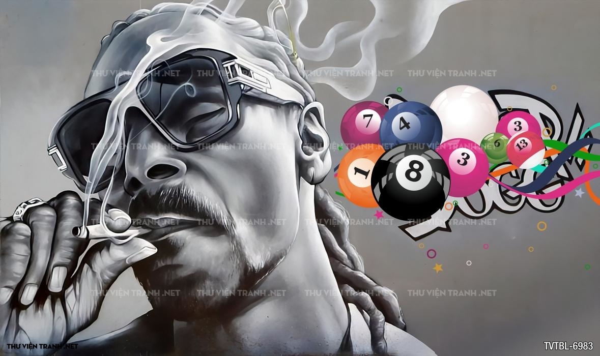 Tranh Bida- Billiards- quán Bi-A