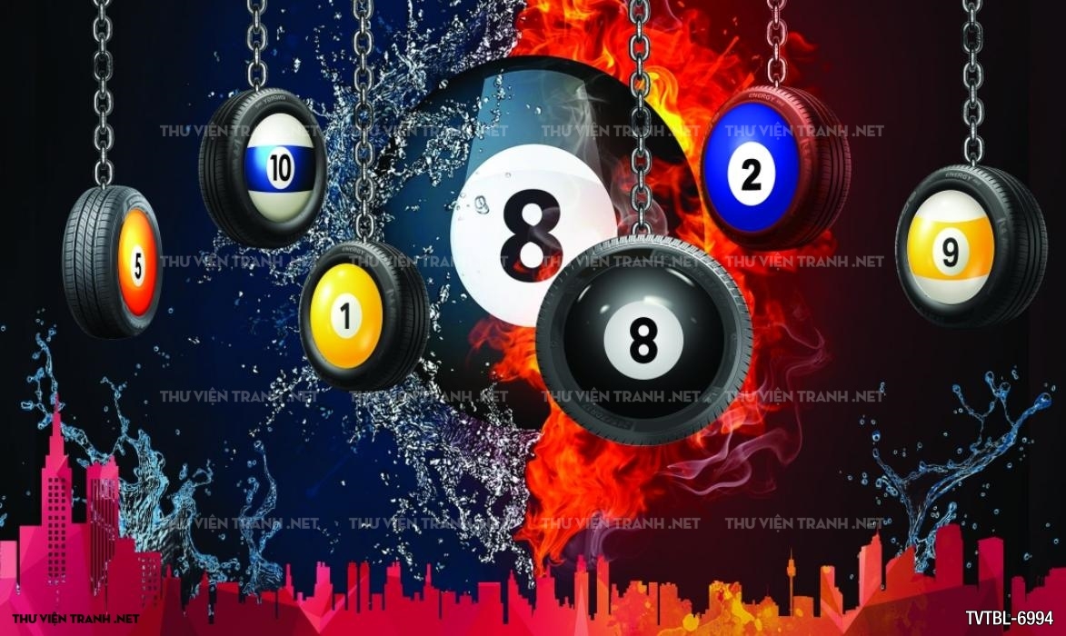 Tranh Bida- Billiards- quán Bi-A