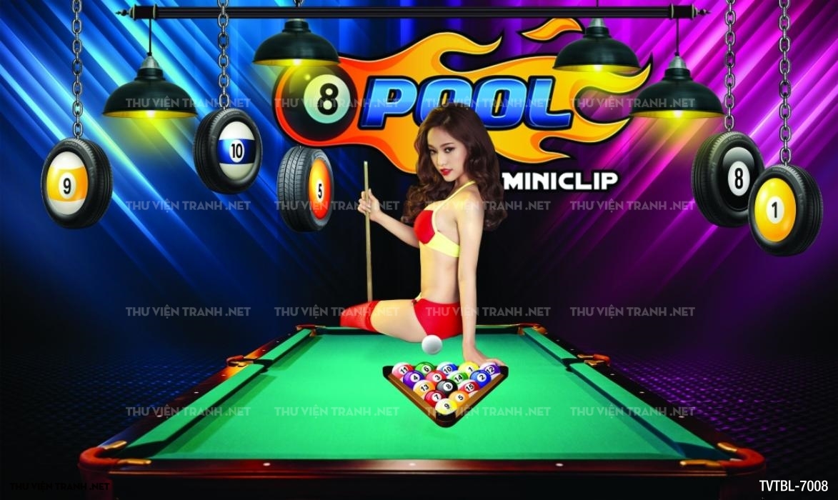 Tranh Bida- Billiards- quán Bi-A