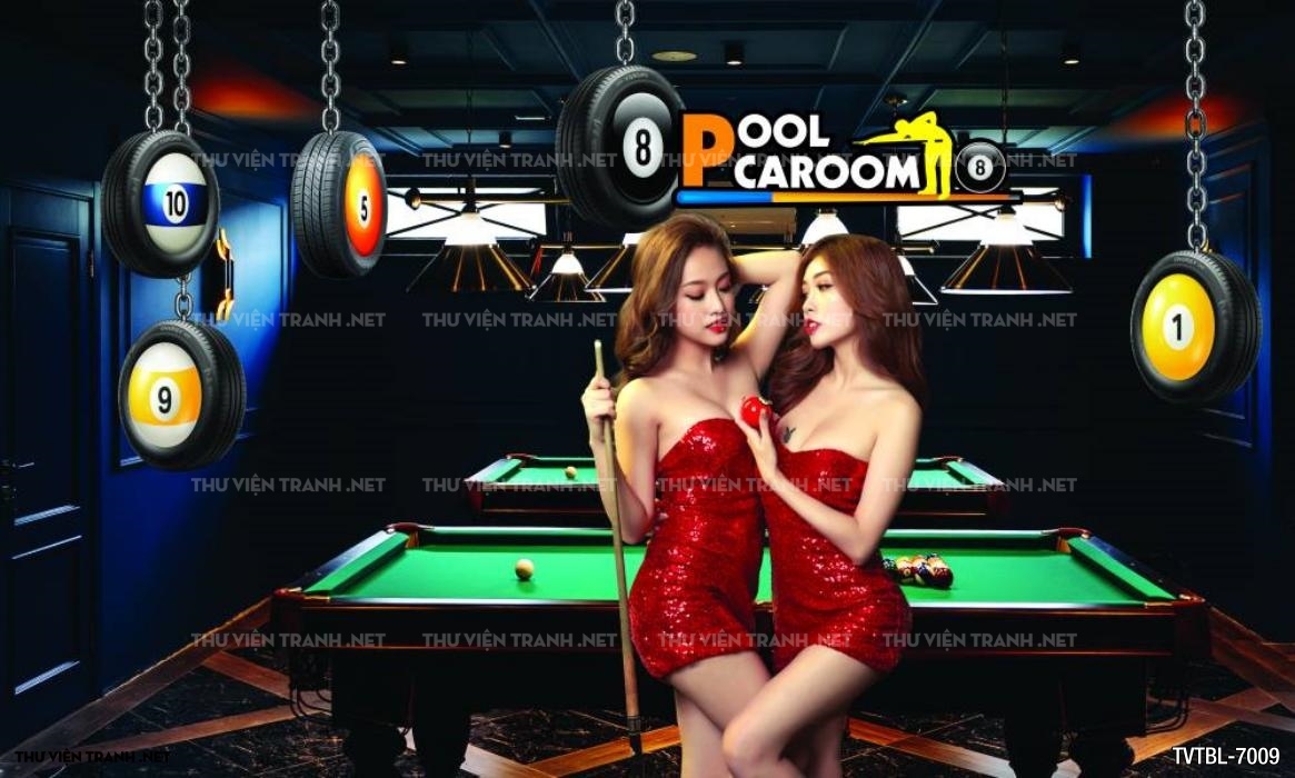 Tranh Bida- Billiards- quán Bi-A