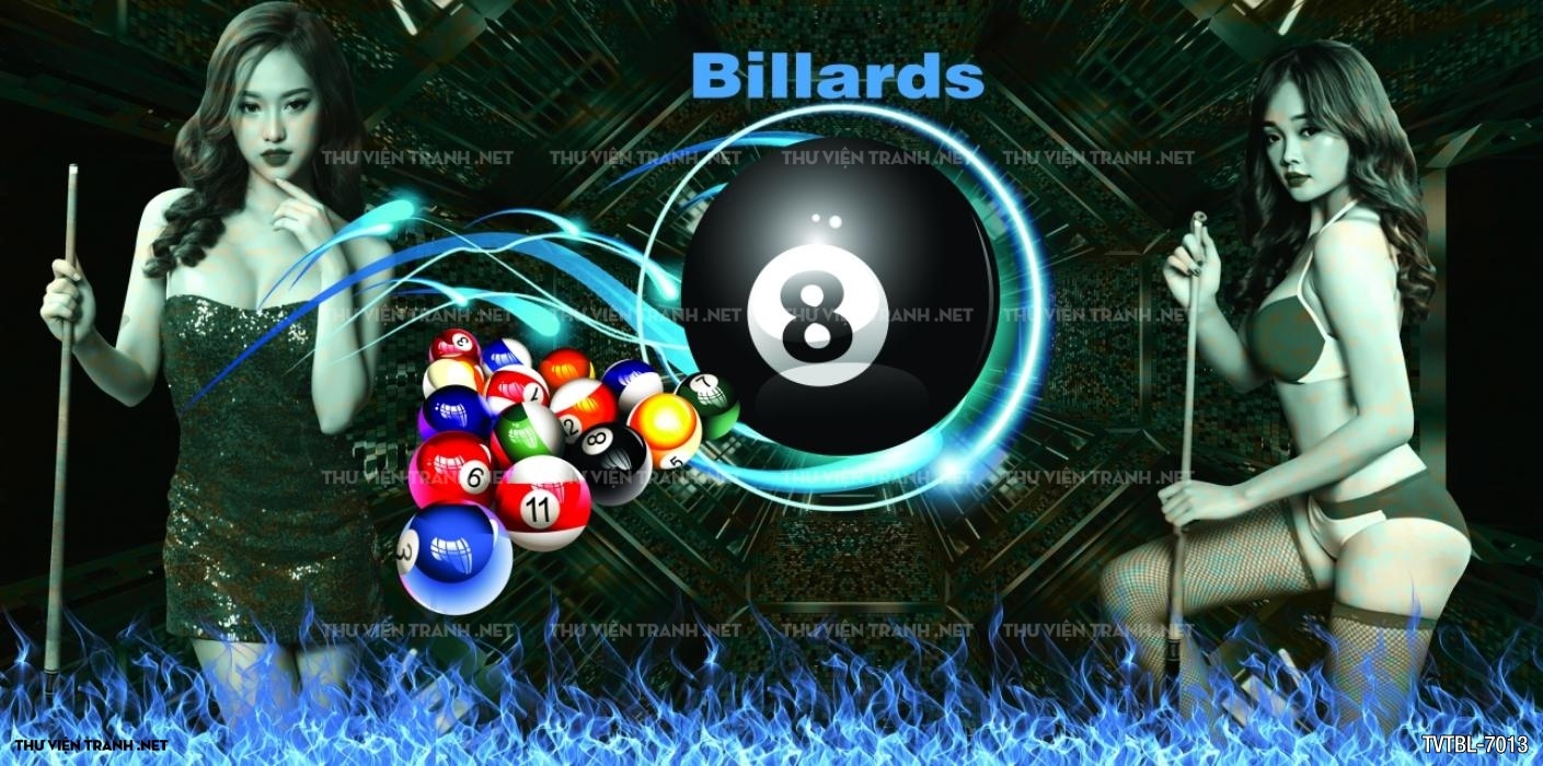 Tranh Bida- Billiards- quán Bi-A