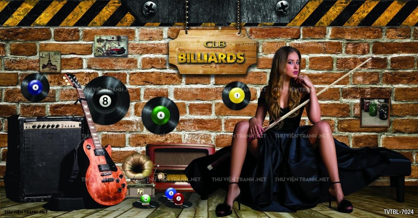Tranh Bida- Billiards- quán Bi-A