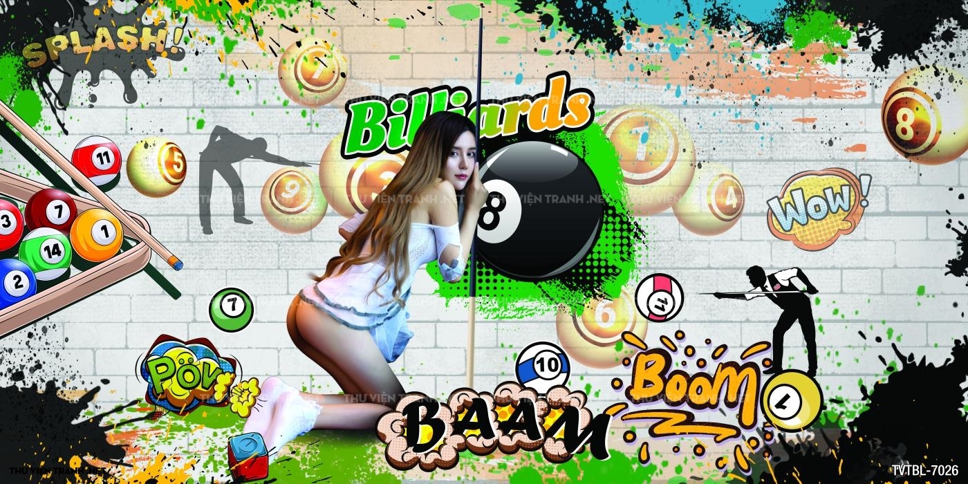 Tranh Bida- Billiards- quán Bi-A