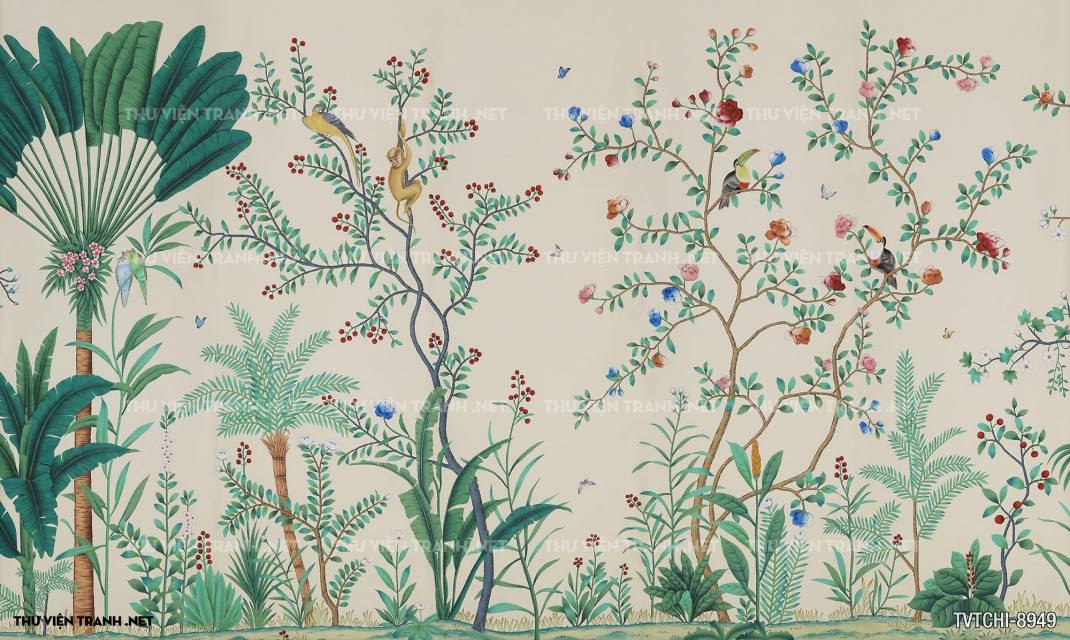 Tranh dán tường Chinoiseries - Wallpaper Chinoiseries