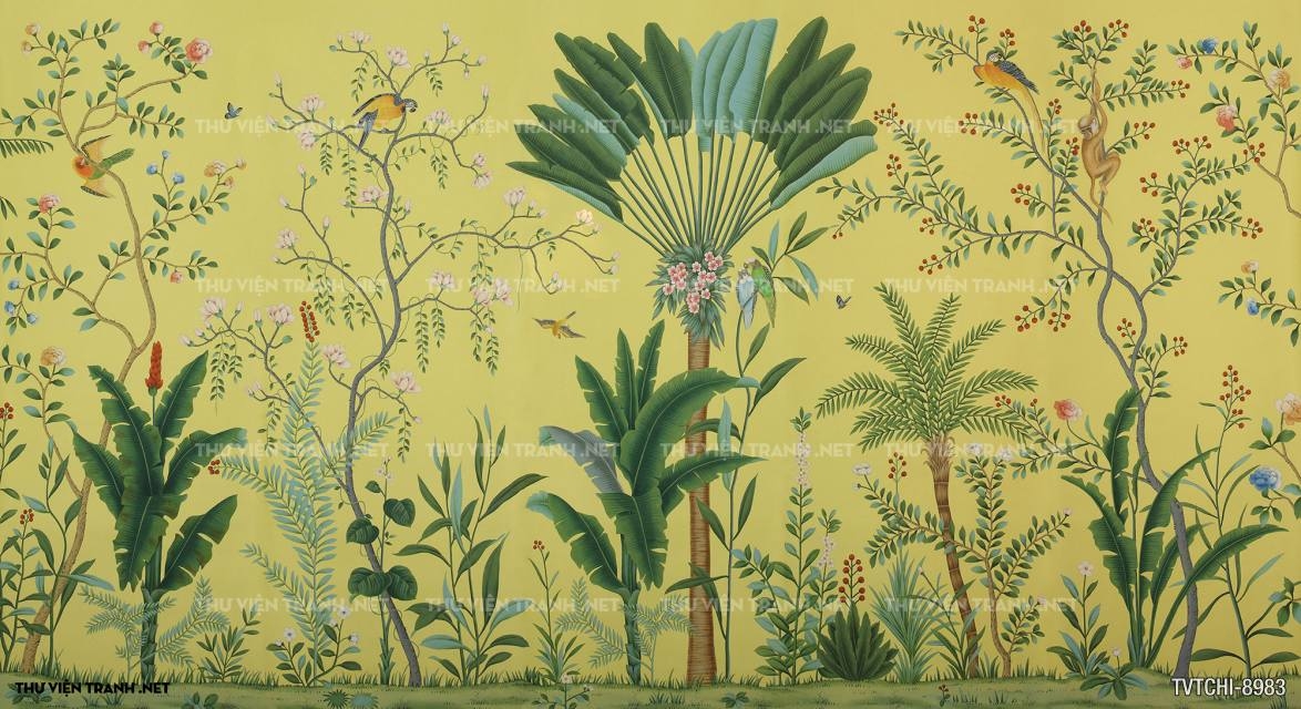 Tranh dán tường Chinoiseries - Wallpaper Chinoiseries