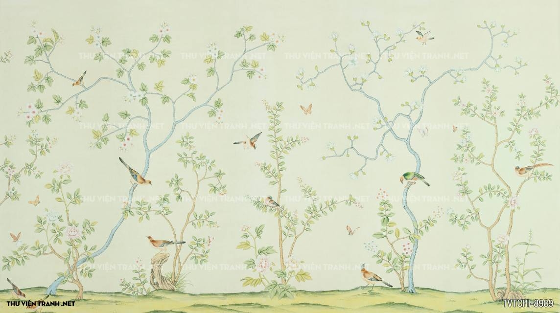 Tranh dán tường Chinoiseries - Wallpaper Chinoiseries