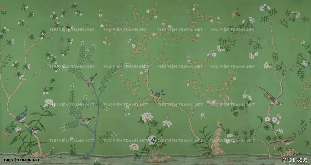 Tranh dán tường Chinoiseries - Wallpaper Chinoiseries