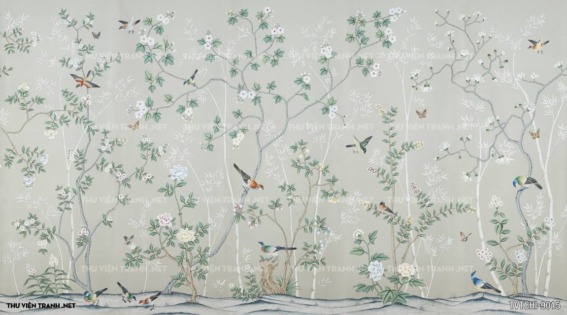 Tranh dán tường Chinoiseries - Wallpaper Chinoiseries