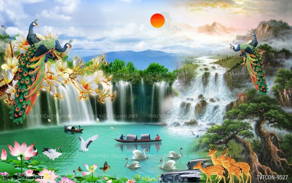 Tranh Chim Công-Peacock