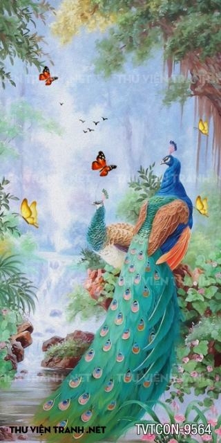 Tranh Chim Công-Peacock