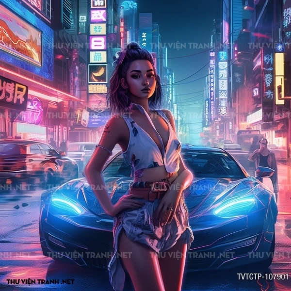 Tranh dán tường  City Punk - Neon
