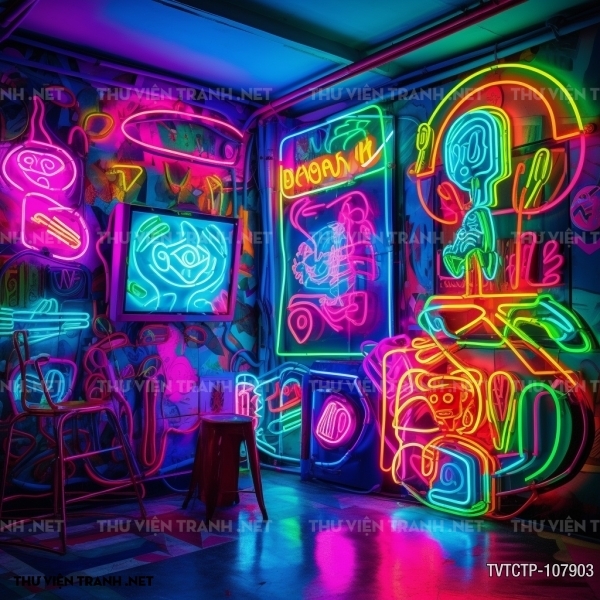 Tranh dán tường  City Punk - Neon